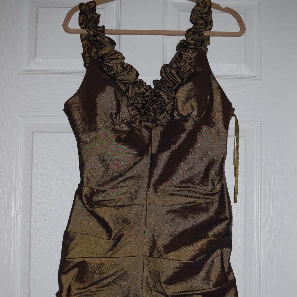 Hailey Logan Metallic Green Dress